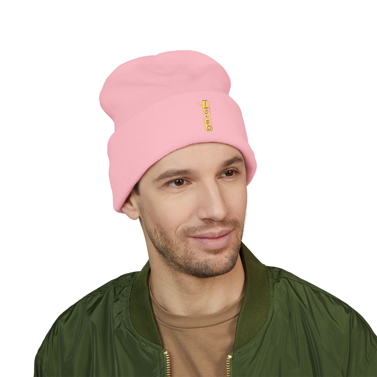 Embroidered Classic Cuffed Beanie reverse official basic logo upright