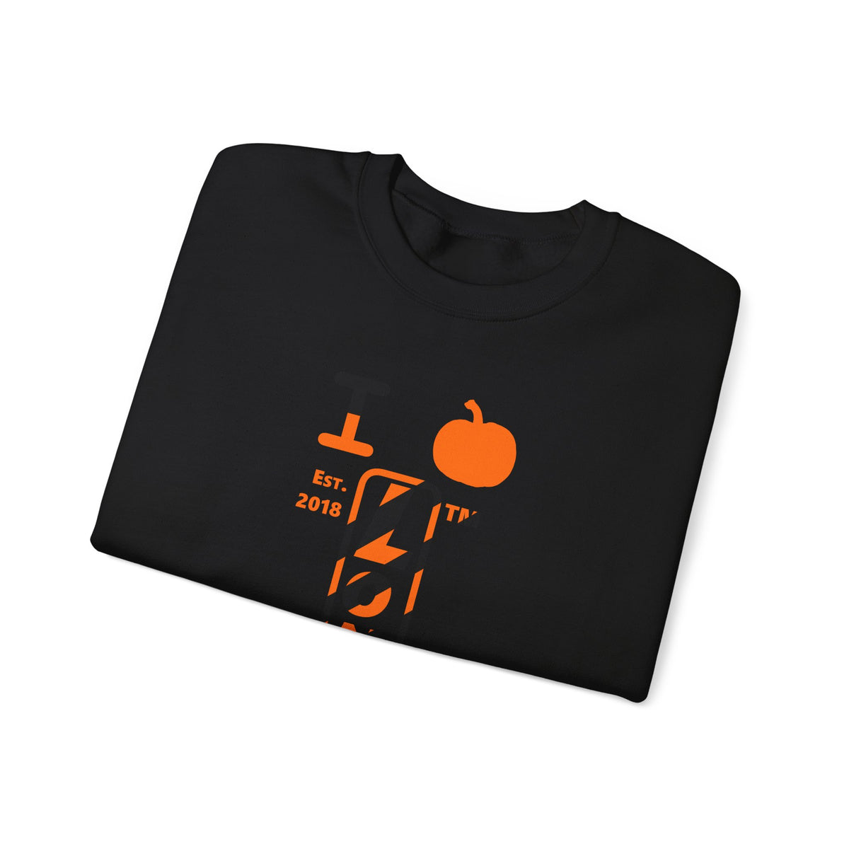 I pumpkin LongD Tag positive upright pixel-weighted 12-striped logo crewneck sweatshirt