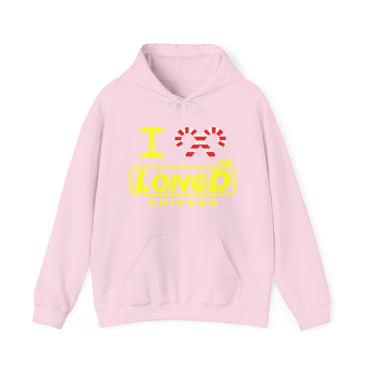 I candy cane LongD Chicago positive alternate basic yellow logo hoodie