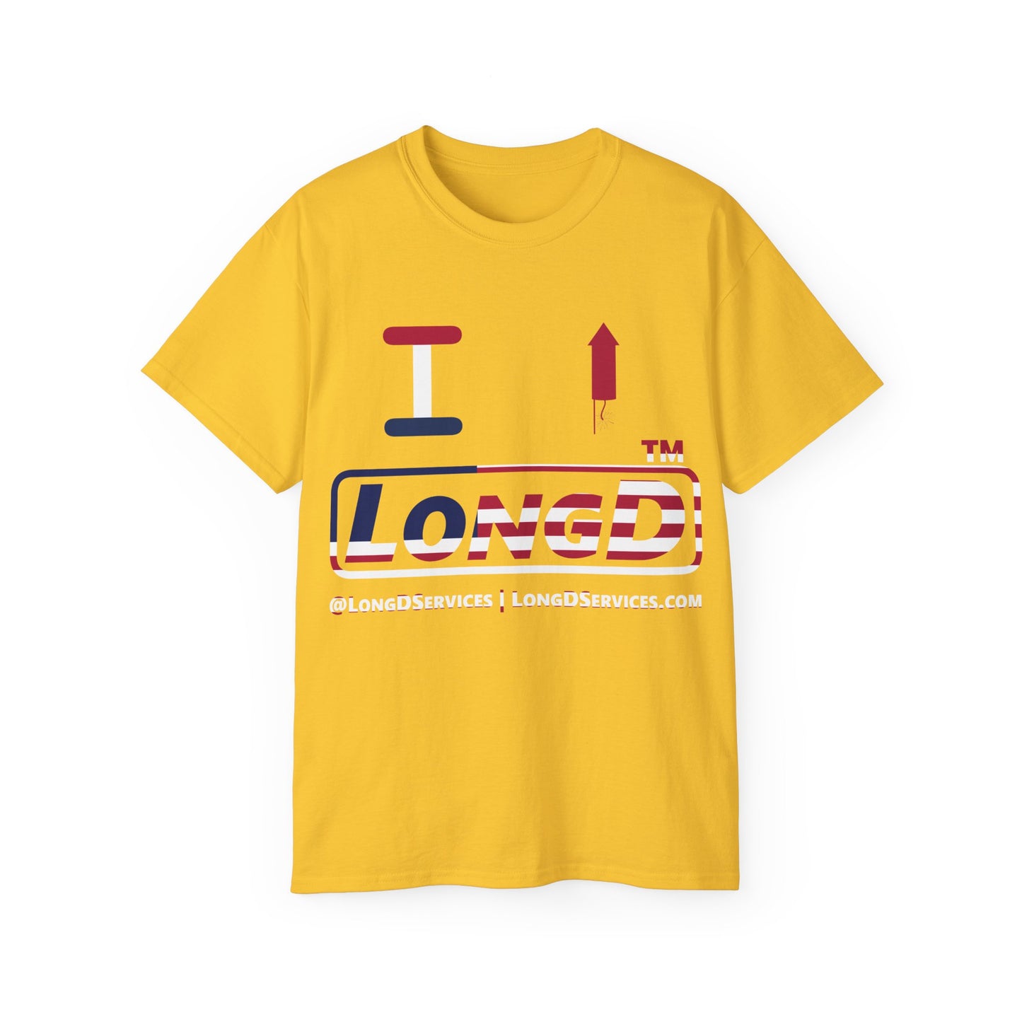 I firecracker LongD positive flag tag-domain logo cotton tee