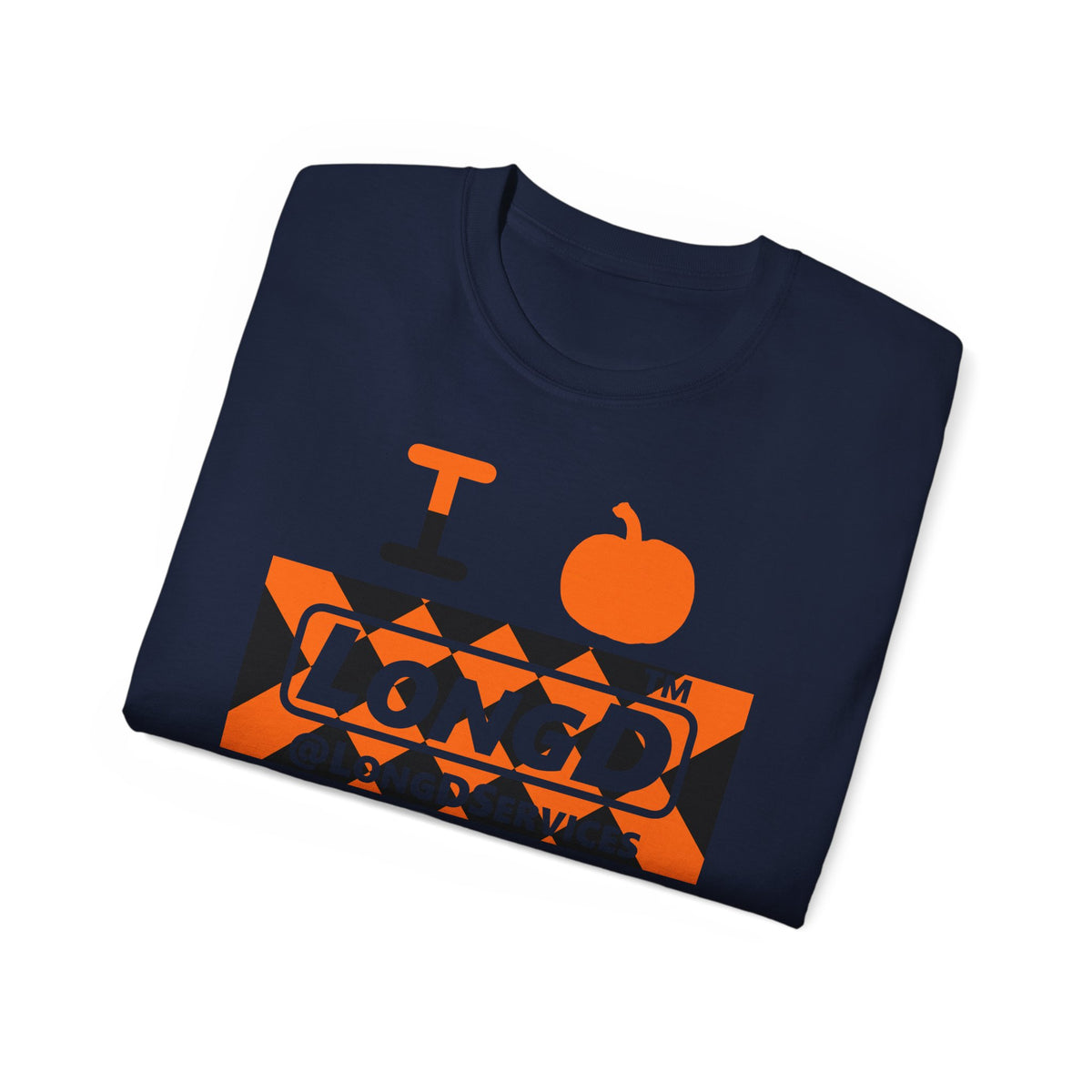 I pumpkin LongD Tag negative stylized argyle 4-print logo cotton tee