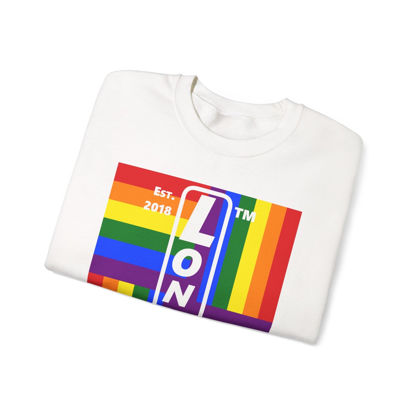 LongD negative windmill Chicago upright logo crewneck sweatshirt (Pride colors)