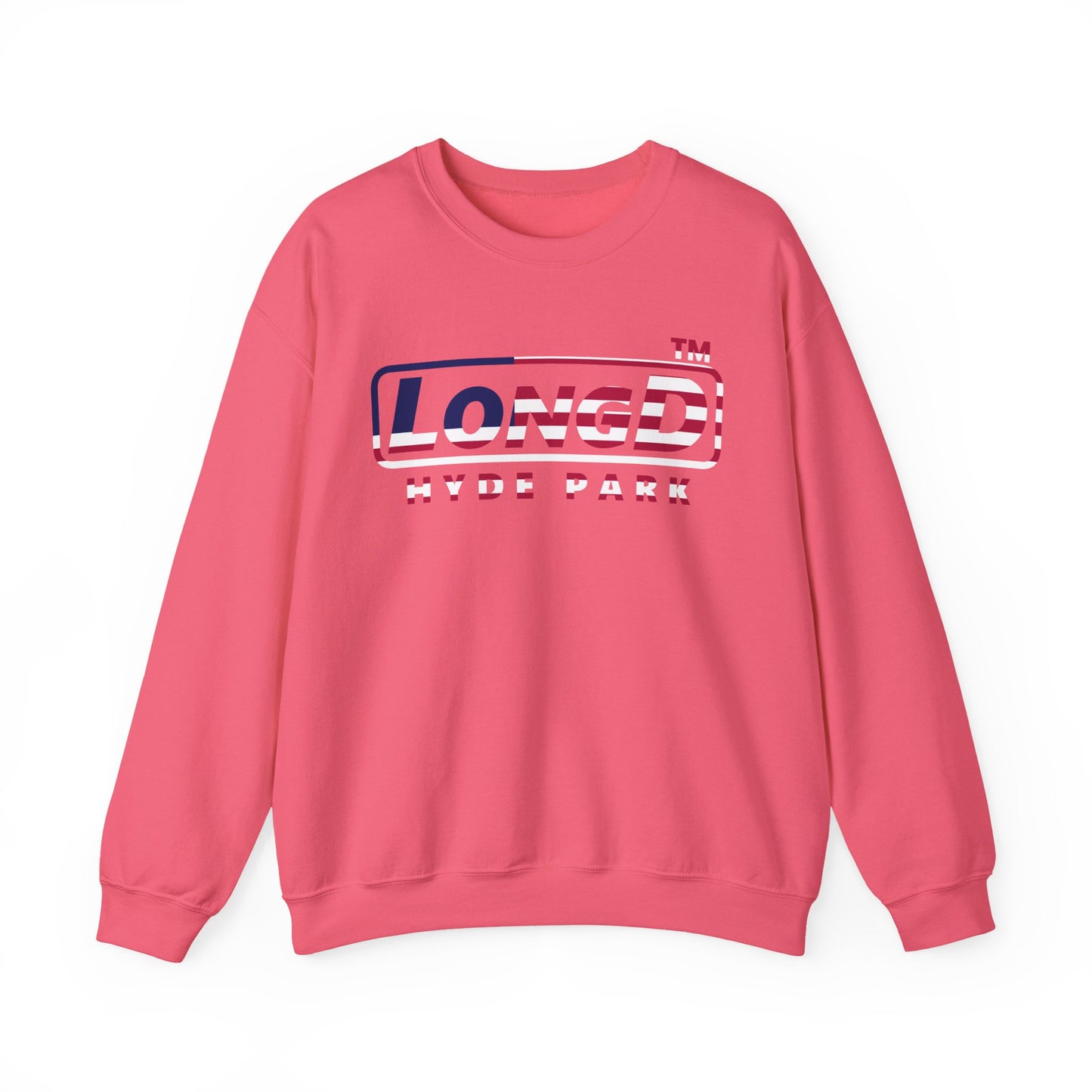 LongD positive flag Hyde Park logo crewneck sweatshirt (patriotic colors)