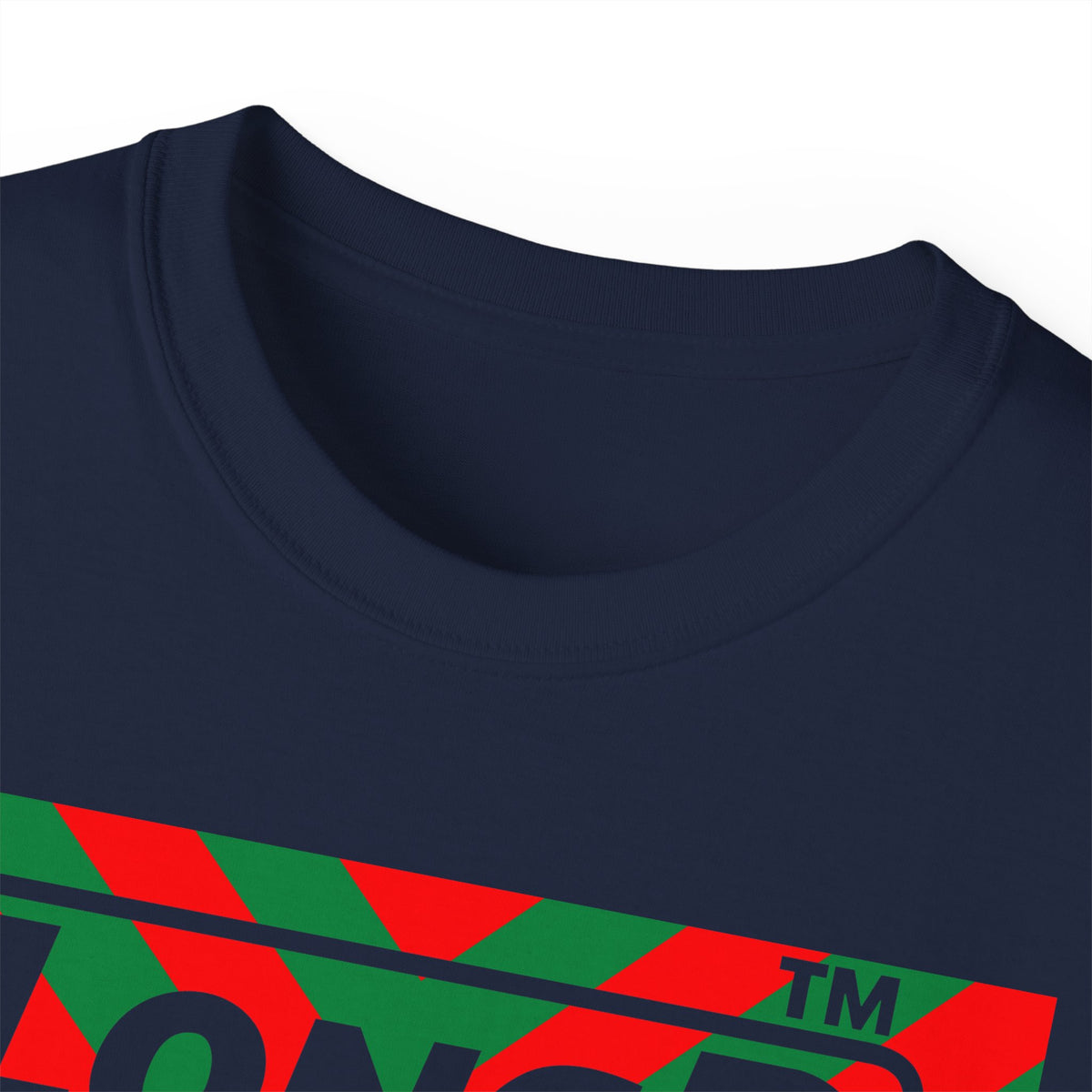 LongD Chicago negative downward chevron front-back logo (Xmas colors) cotton tee