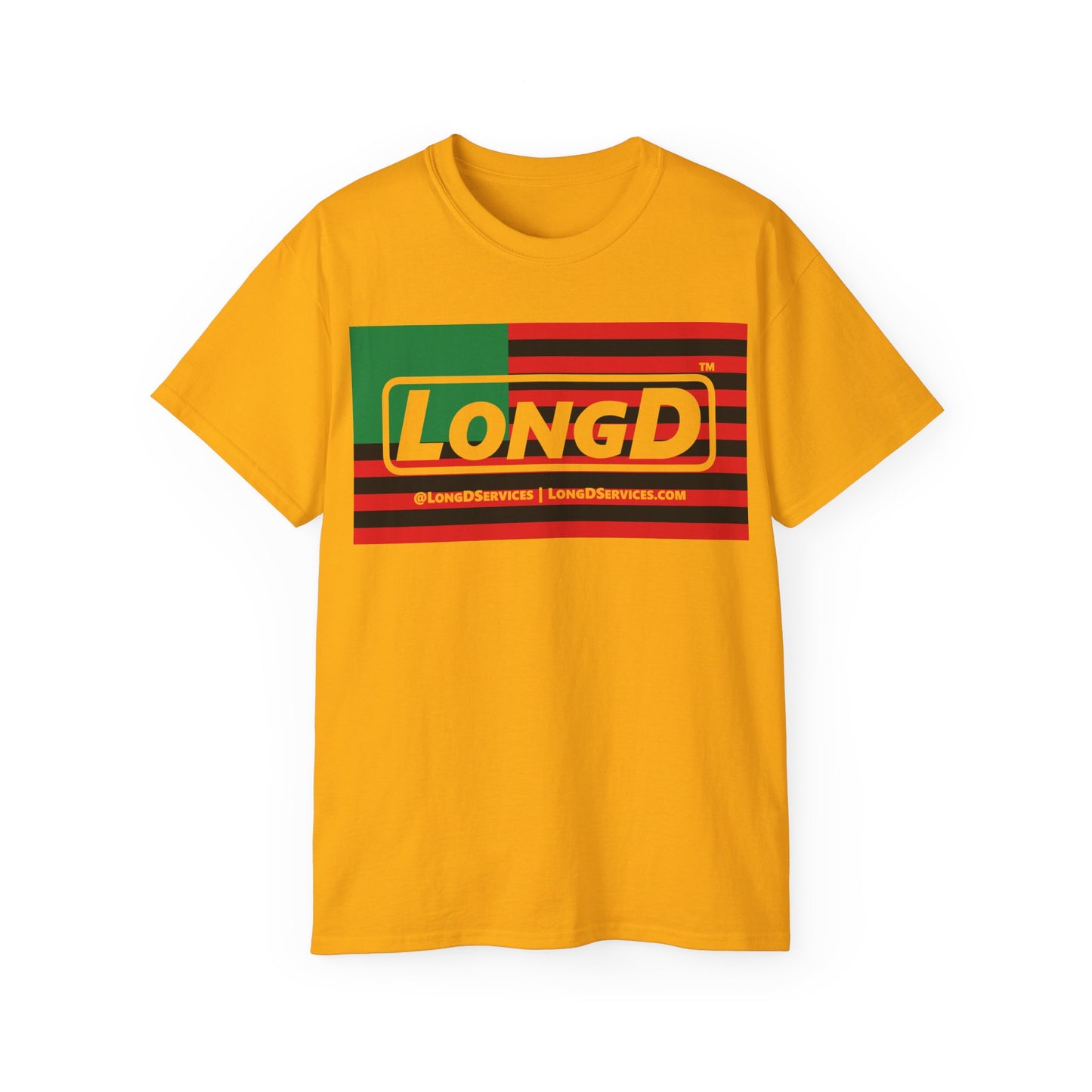 LongD® Logo Cotton Tee Juneteenth negative flag