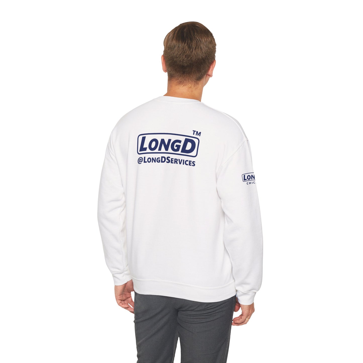 LongD official 4-print Hyde Park logo crewneck sweatshirt