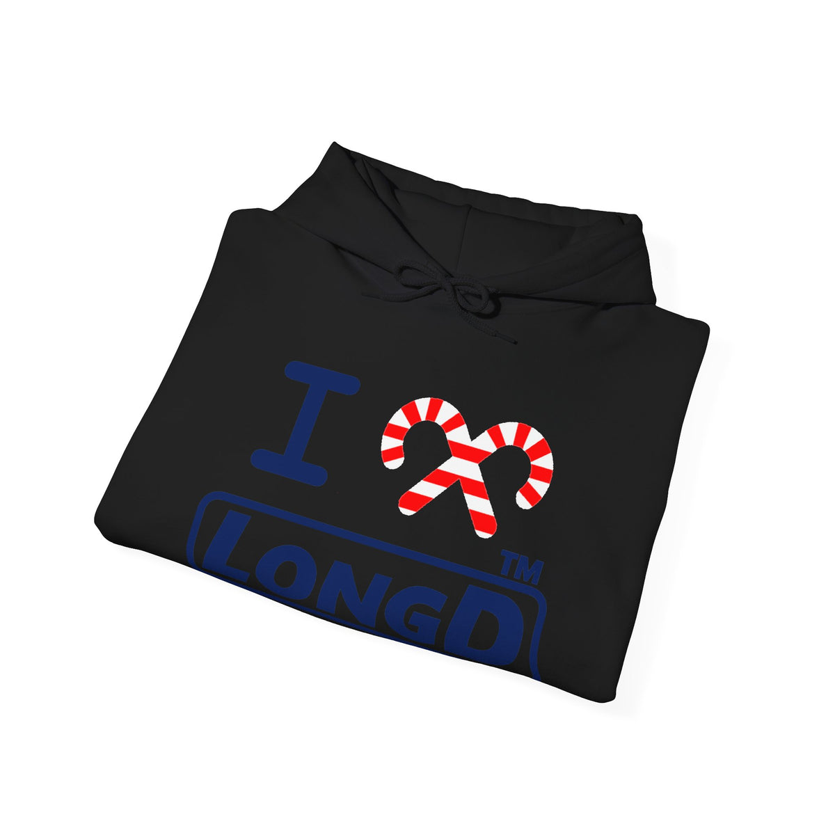 I candy cane LongD Tag-domain positive official basic navy front-back logo hoodie