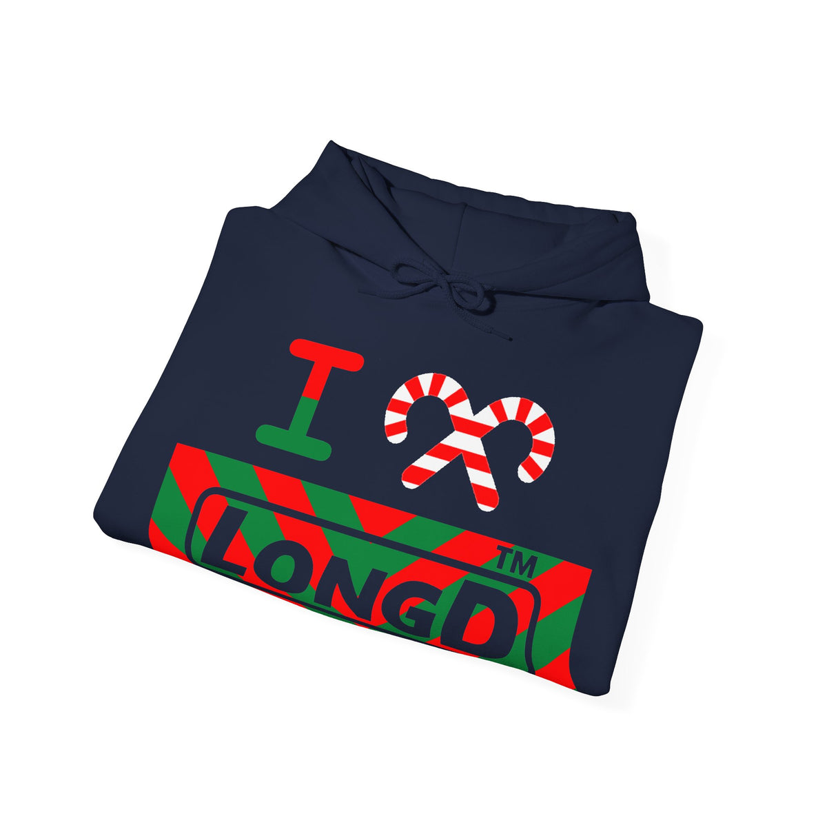 I candy cane LongD Hyde Park negative downward chevron logo hoodie