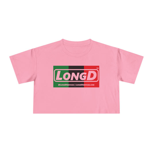 LongD Logo Women's Crop Tee (Juneteenth negative thirds logo)