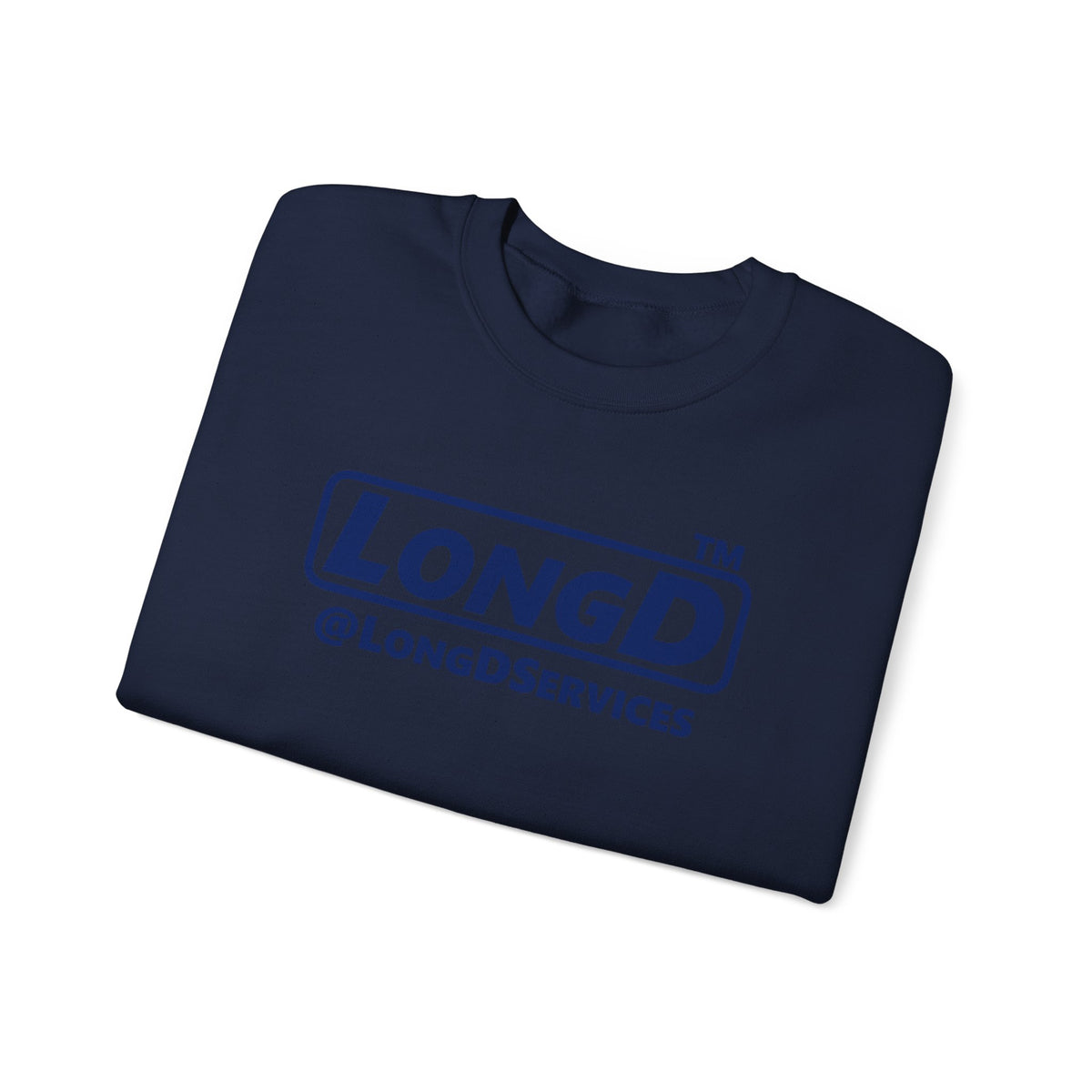 LongD Tag positive basic Navy (002060) logo crewneck sweatshirt
