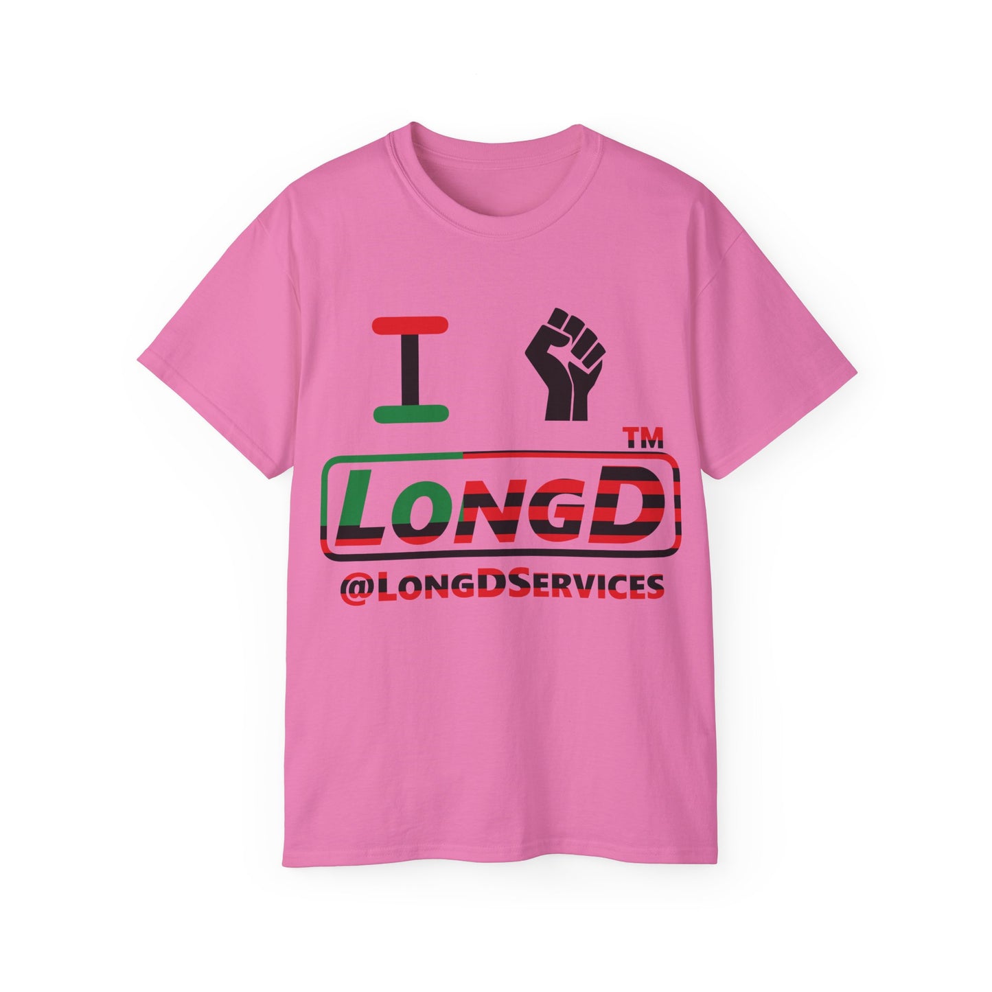 I fist LongD positive flag tag logo cotton tee
