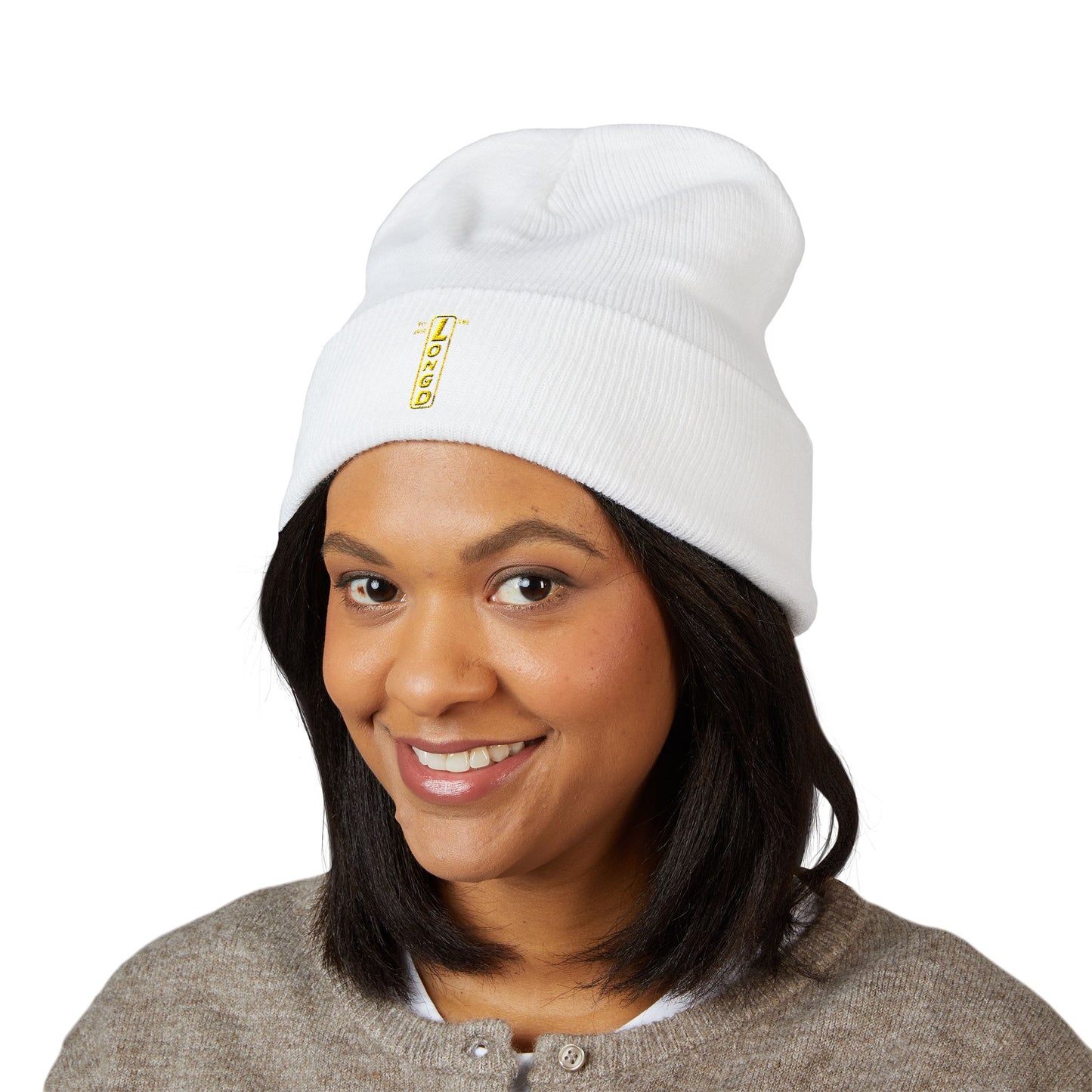 Embroidered Classic Cuffed Beanie reverse official basic logo upright