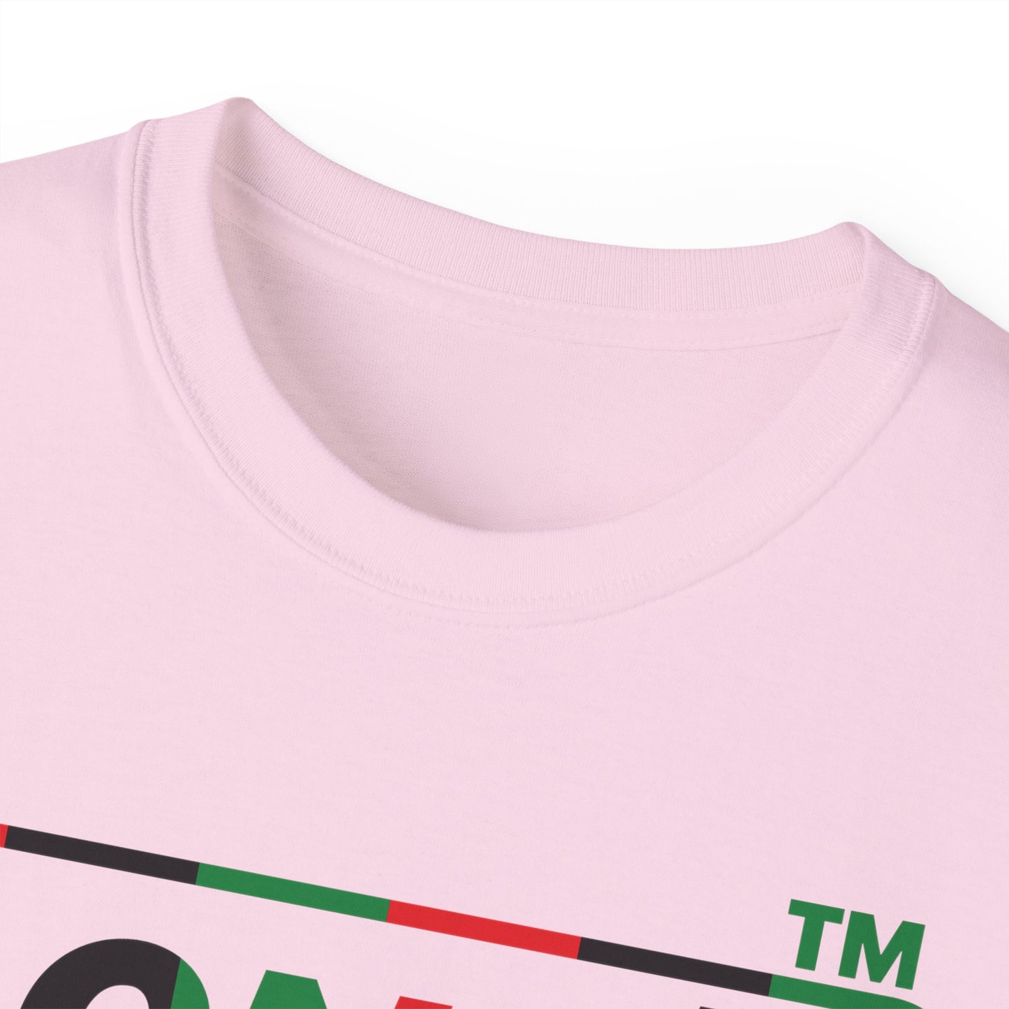 LongD positive vertical 6-striped Hyde Park logo cotton tee (Juneteenth colors)