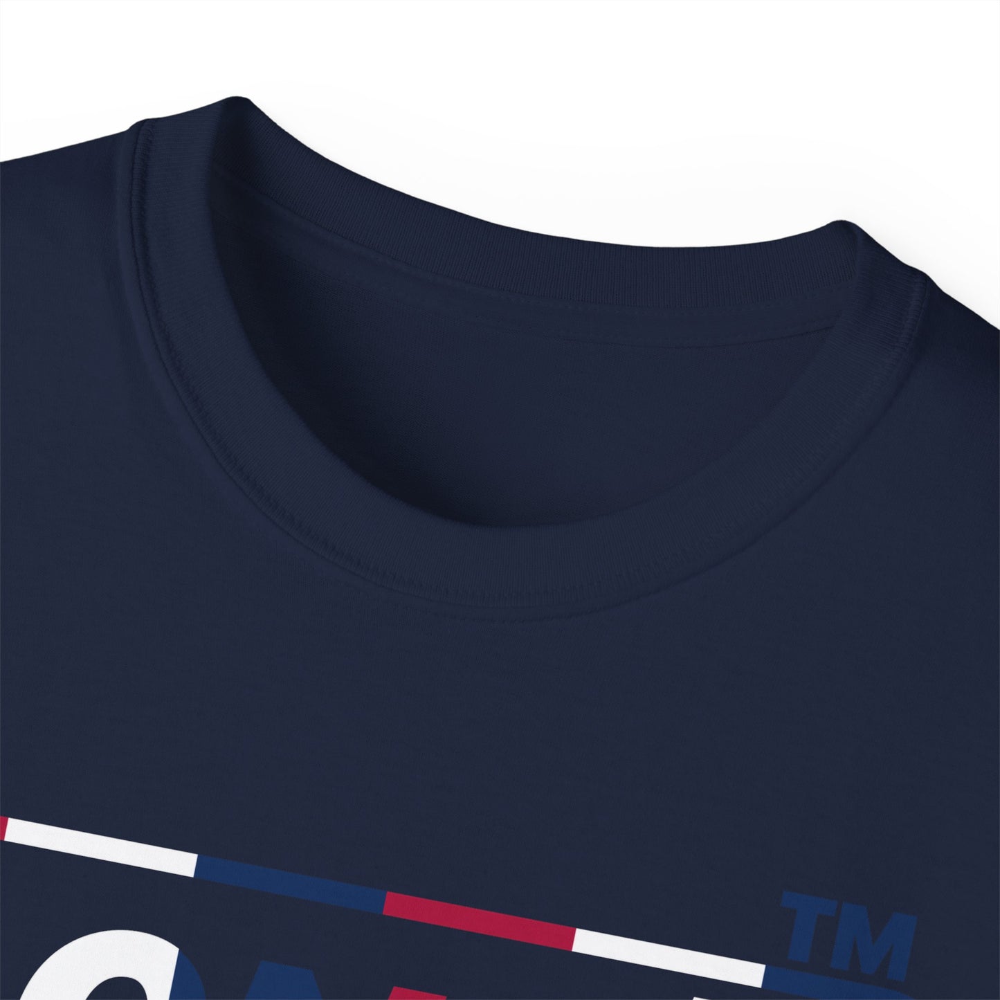 LongD positive vertical 6-striped Chicago logo cotton tee (patriotic colors)