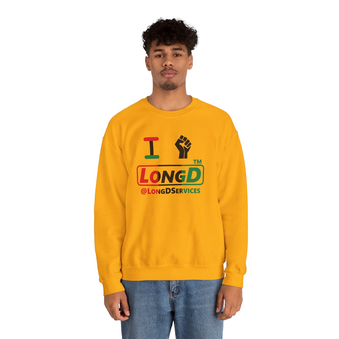 I fist LongD positive vertical 3-striped tag logo crewneck sweatshirt