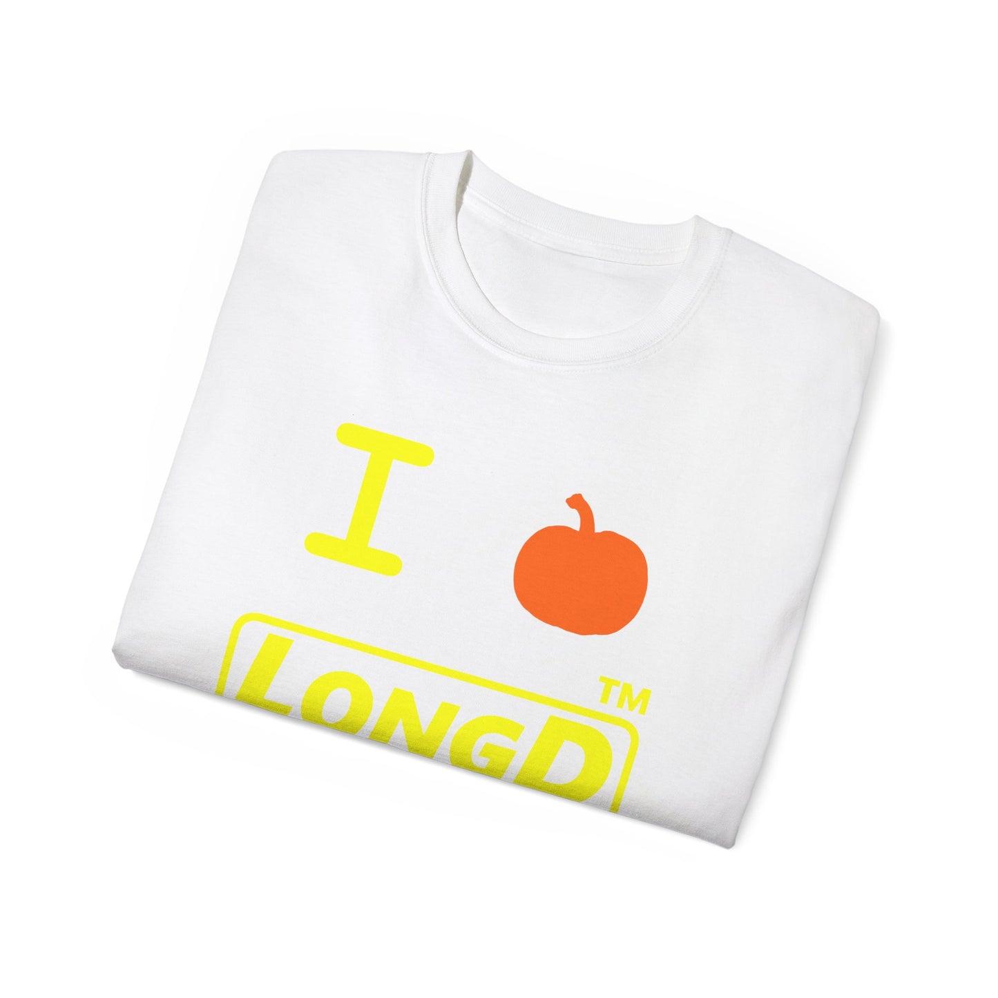I Pumpkin LongD® Logo Cotton Tee positive yellow basic tag logo