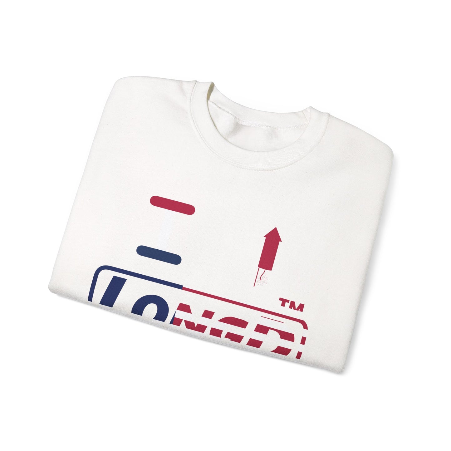 I firecracker LongD positive flag Hyde Park logo crewneck sweatshirt