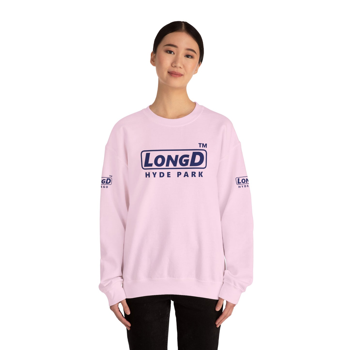 LongD official 4-print Hyde Park logo crewneck sweatshirt