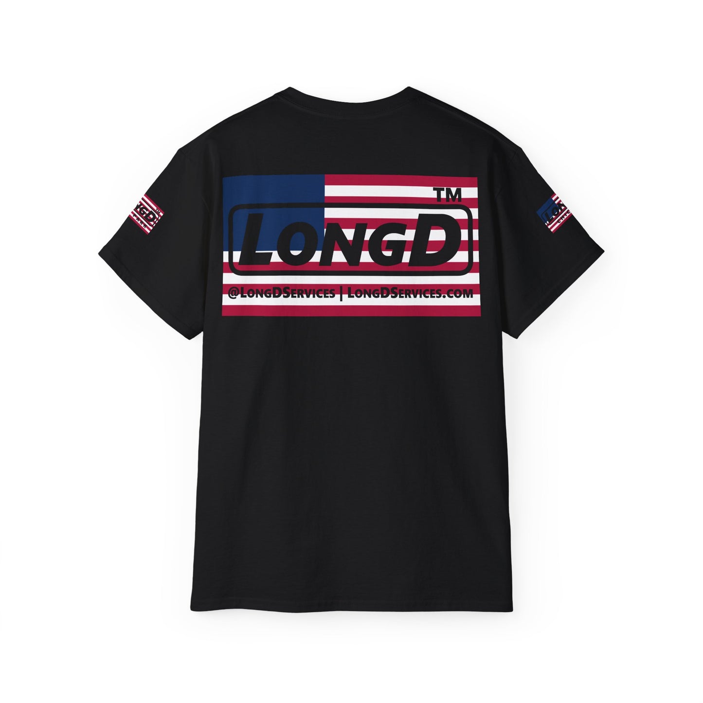 I firecracker LongD negative flag 4-print tag logo cotton tee