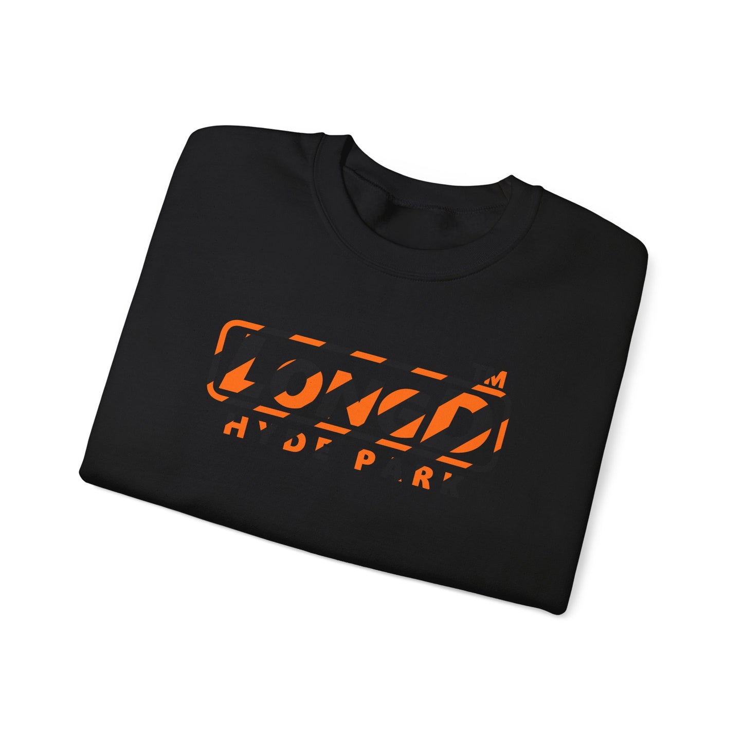 LongD Hyde Park positive 12-striped 4-print logo (Halloween colors) crewneck sweatshirt