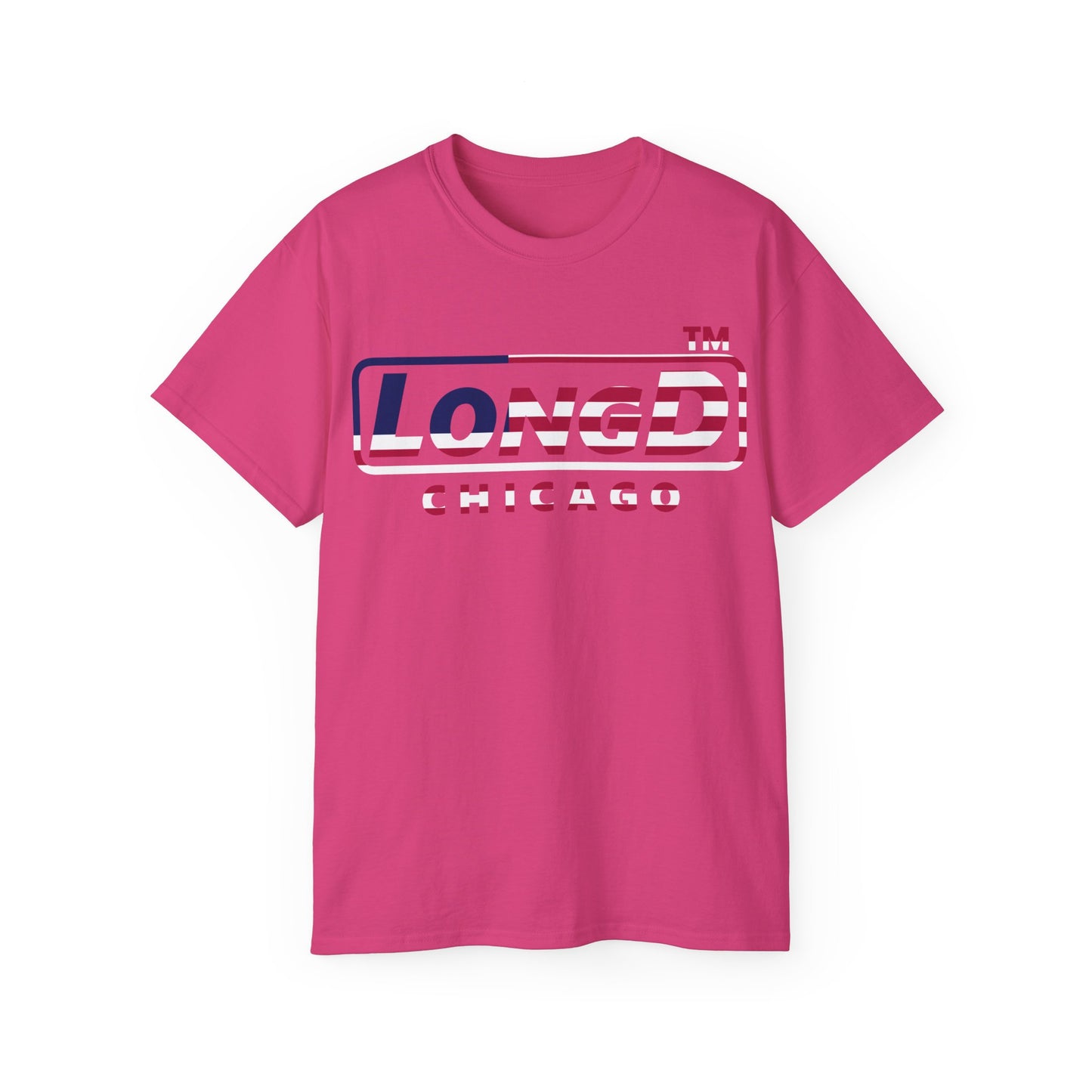 LongD positive flag Chicago logo cotton tee (patriotic colors)