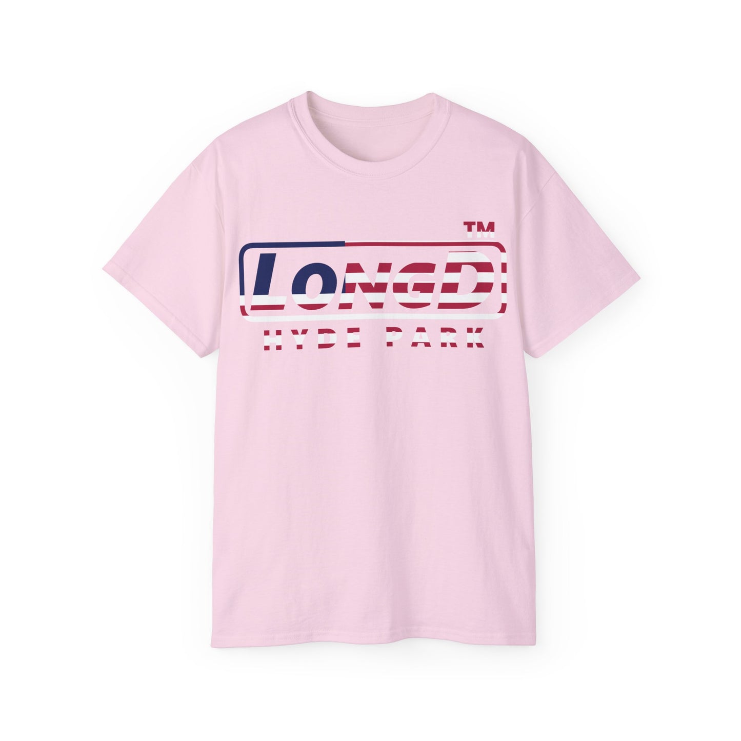 LongD positive flag Hyde Park logo cotton tee (patriotic colors)