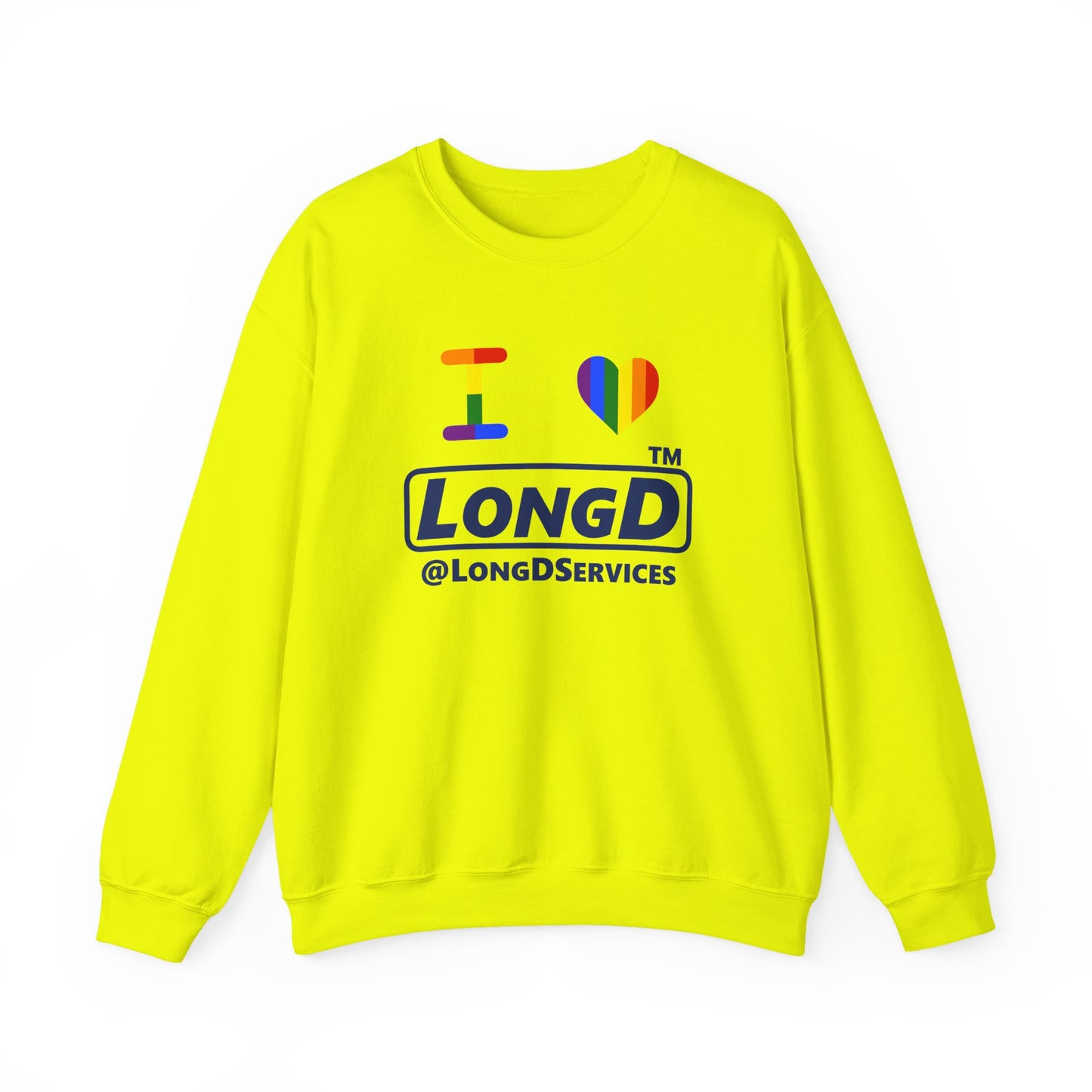 I Luv LongD official basic tag logo crewneck sweatshirt with Pride heart