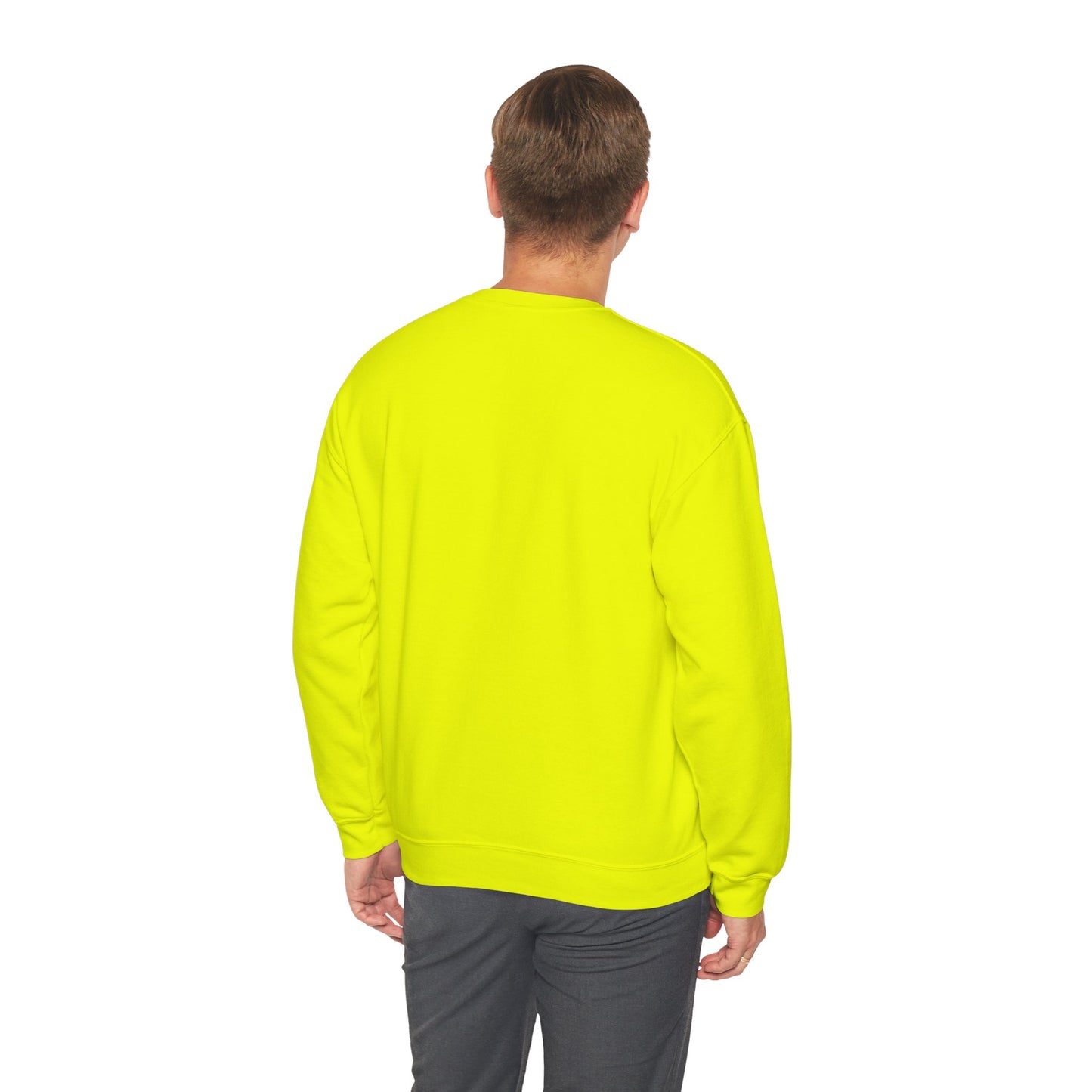 I firecracker LongD negative vertical 6-striped Hyde Park logo crewneck sweatshirt