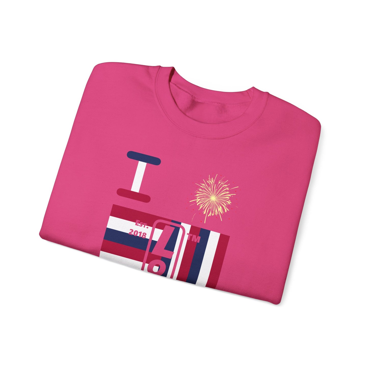 I Burst LongD negative windmill tag upright logo crewneck sweatshirt