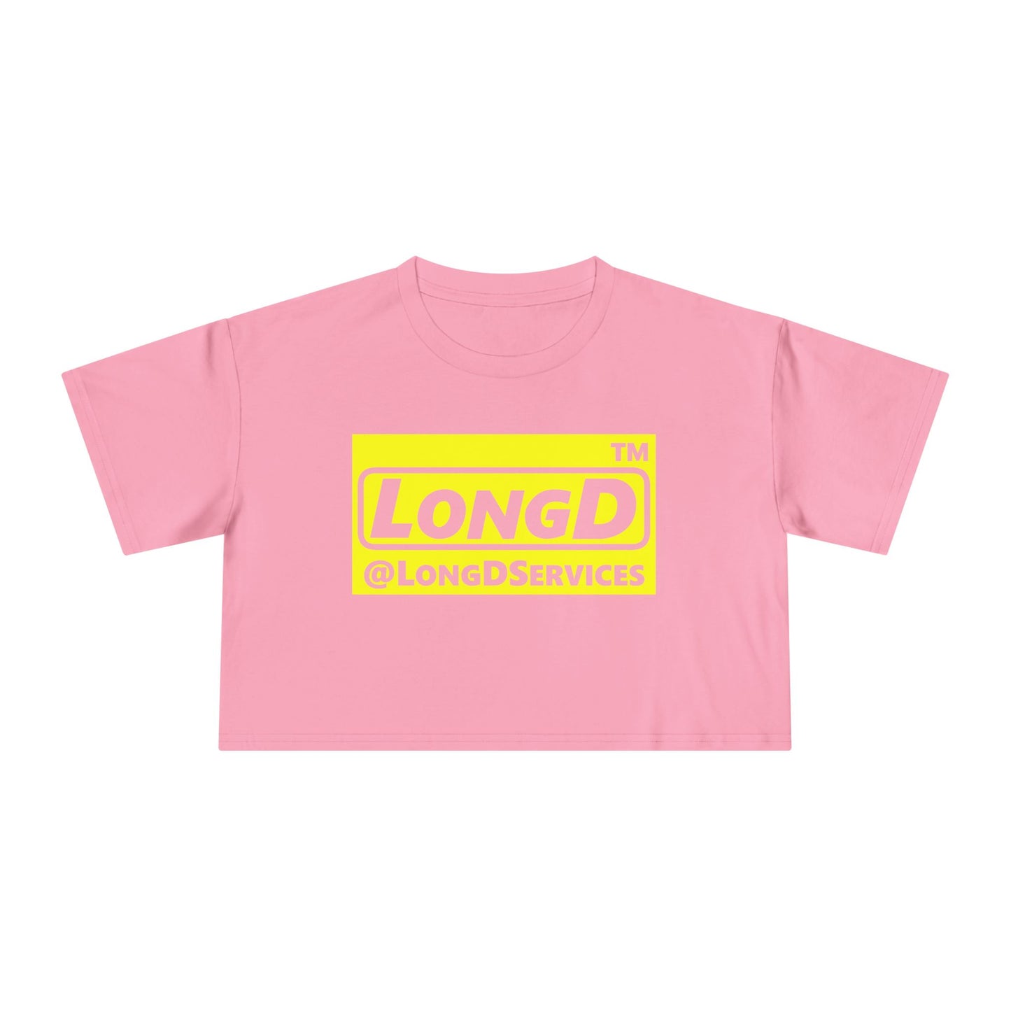 LongD Logo (Tag only negative alternate) Women's Crop Tee