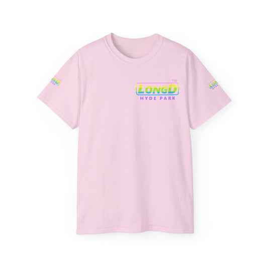 LongD® positive horizontal striped 4-print Hyde Park Logo Cotton Tee (Easter colors)