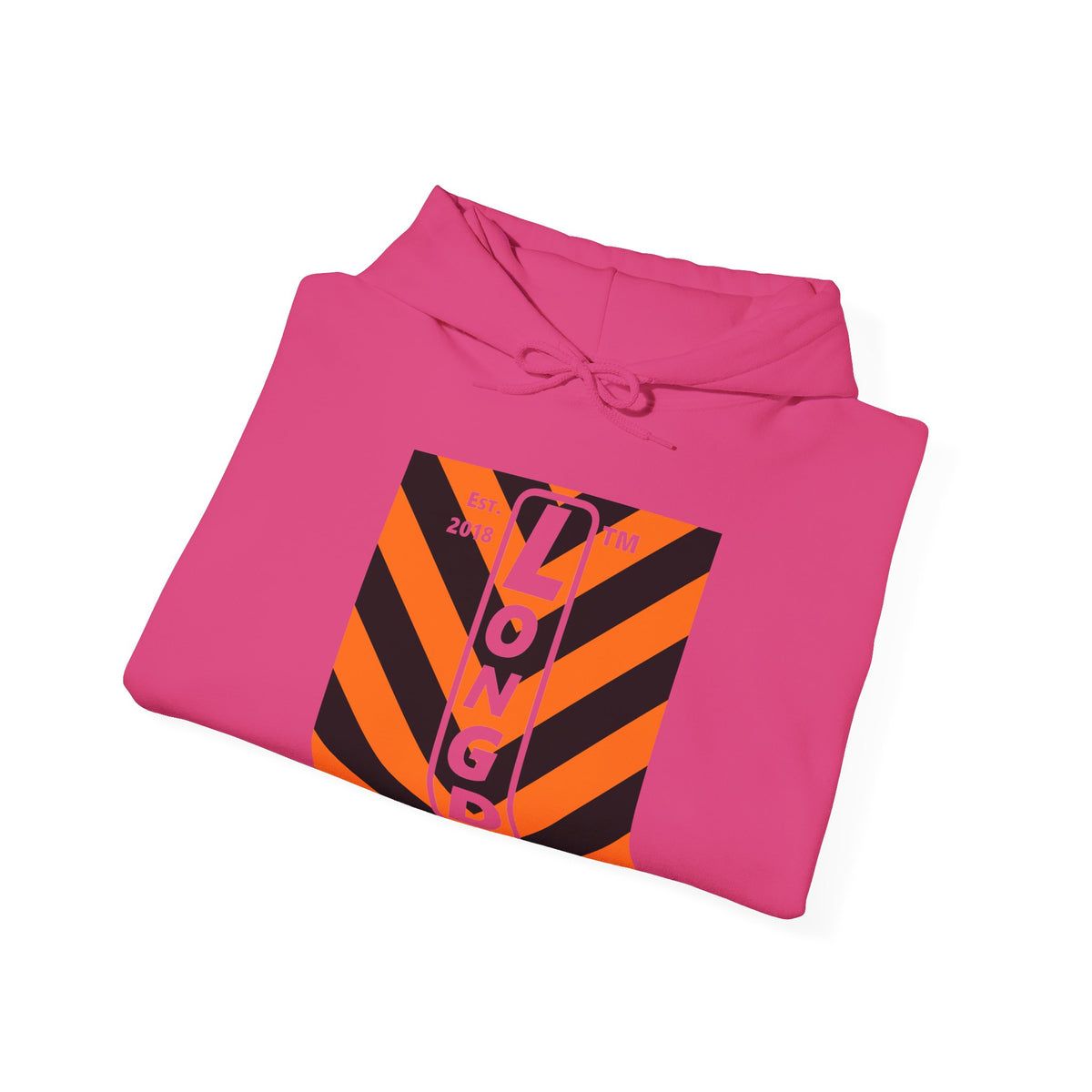 LongD Chicago negative upright downward chevron logo (Halloween colors) hoodie