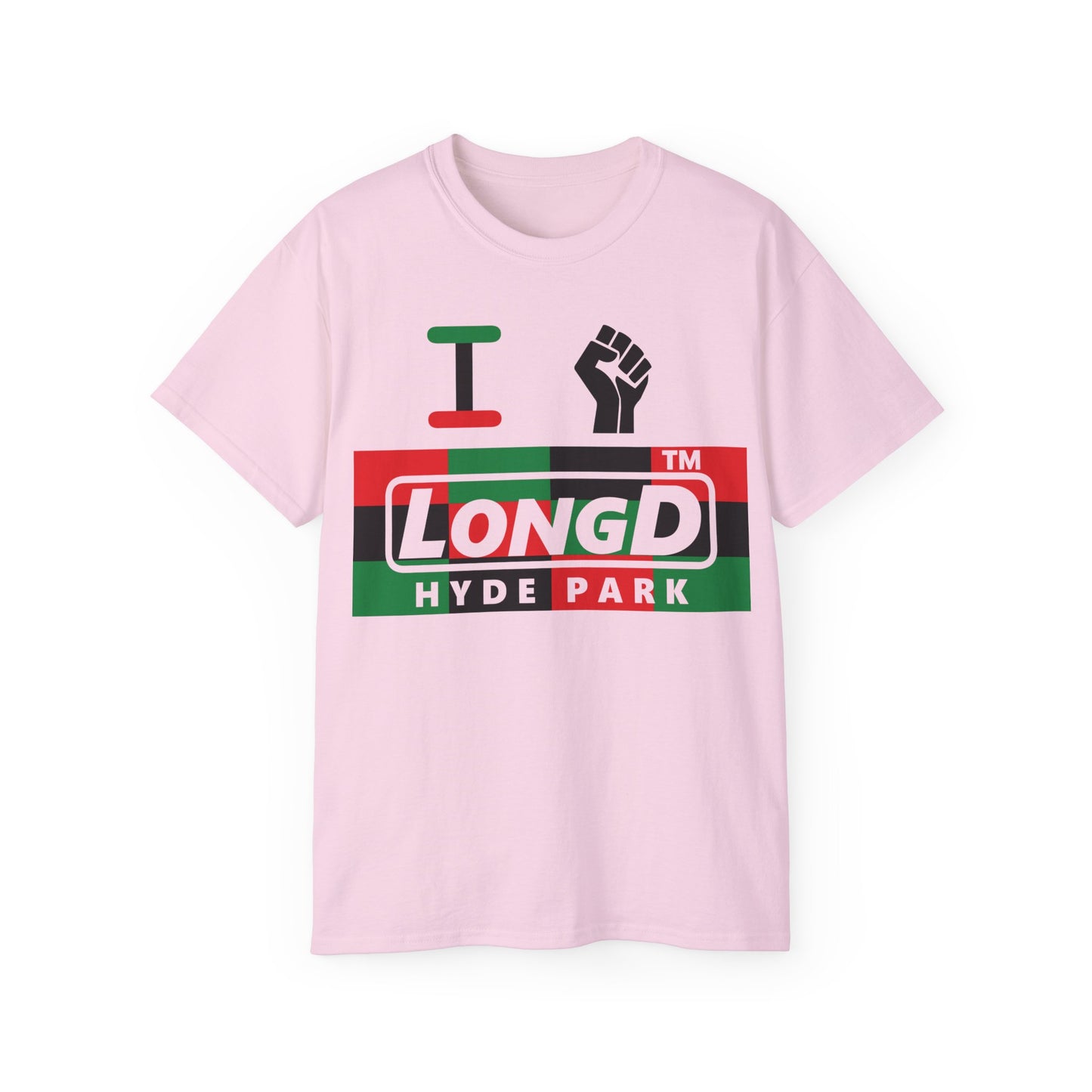 I fist LongD negative 3x4 Hyde Park logo cotton tee