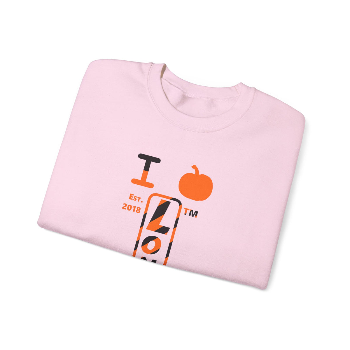 I pumpkin LongD Chicago positive upright pixel-weighted 12-striped front-back logo crewneck sweatshirt
