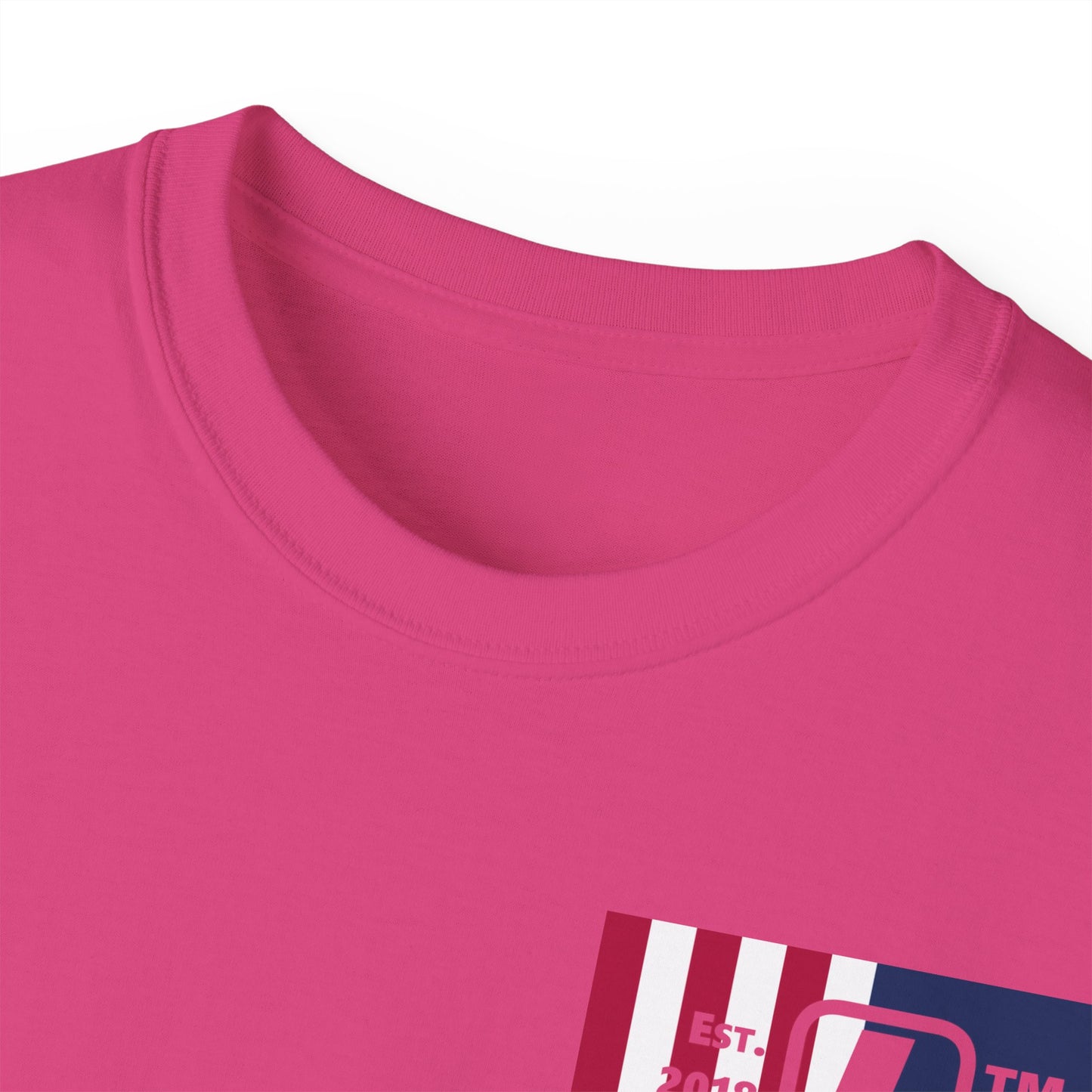 LongD cotton tee negative cropped flag single-breasted front-back Chicago upright logo (Patriotic colors)