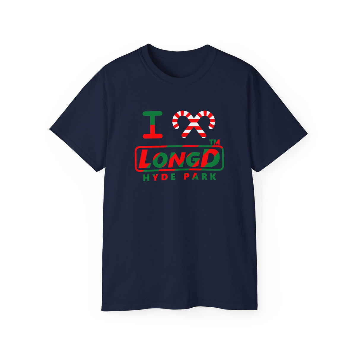 I candy cane LongD Hyde Park positive pixel-weighted 6-striped logo cotton tee