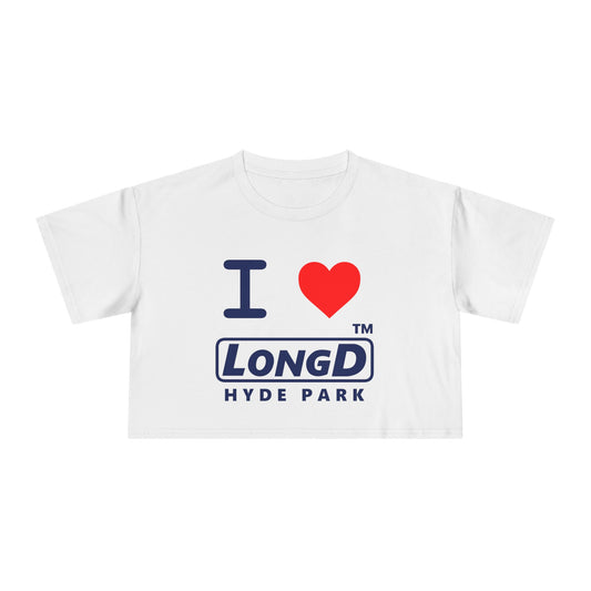 I Luv LongD Logo (Hyde Park positive official) Women's Crop Tee