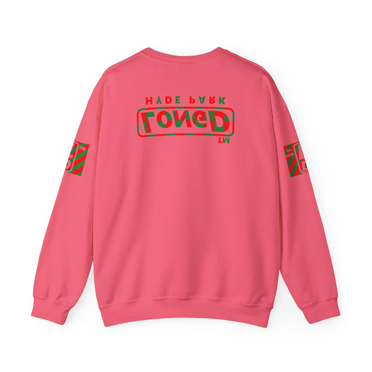 LongD Hyde Park positive checkered 4-print logo (Xmas colors) crewneck sweatshirt