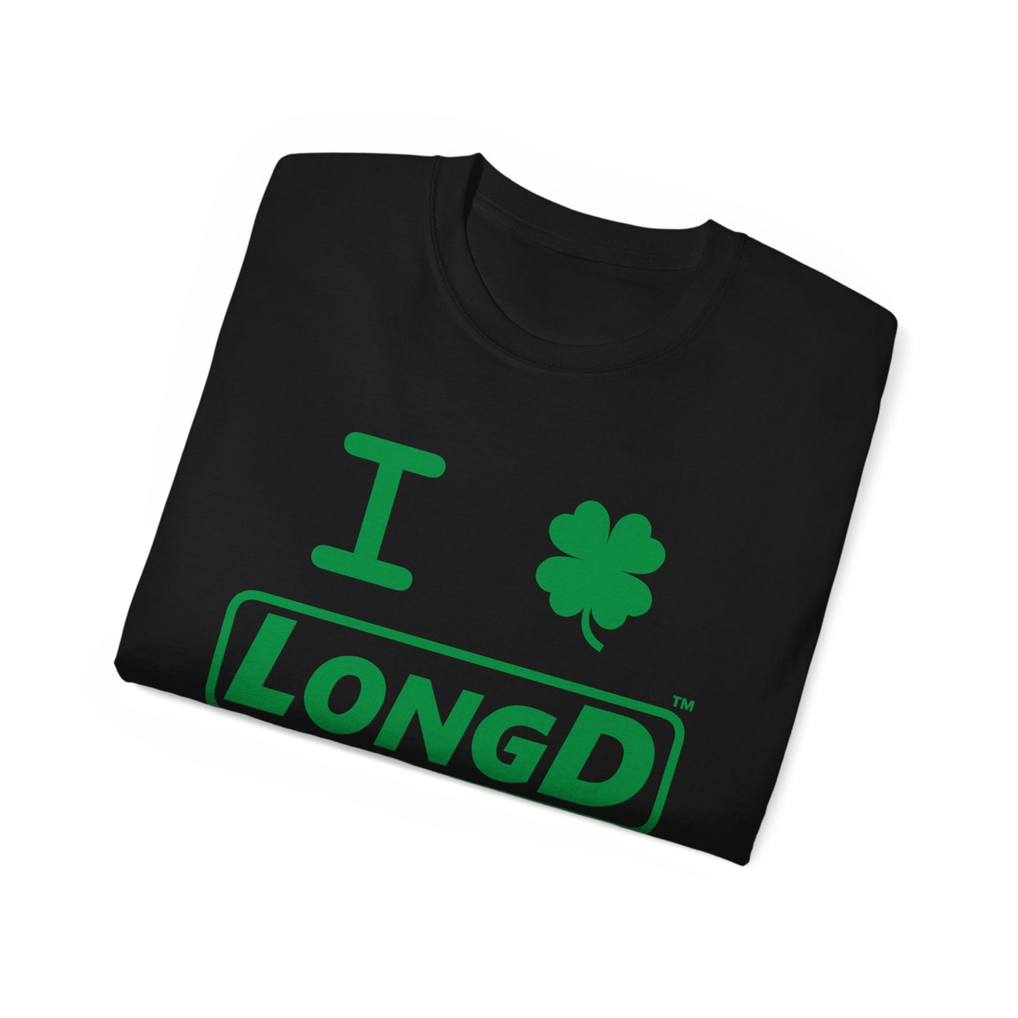I Clover LongD® Logo Cotton Tee (St. Patrick's Day -Irish Green with 4-leaf clover)