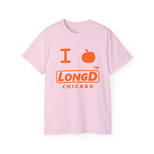 I Pumpkin LongD® Logo Cotton Tee positive orange basic Chicago logo