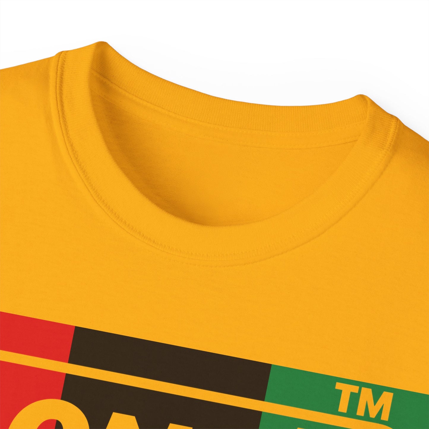 LongD negative vertical 3-striped Hyde Park logo cotton tee (Juneteenth colors)