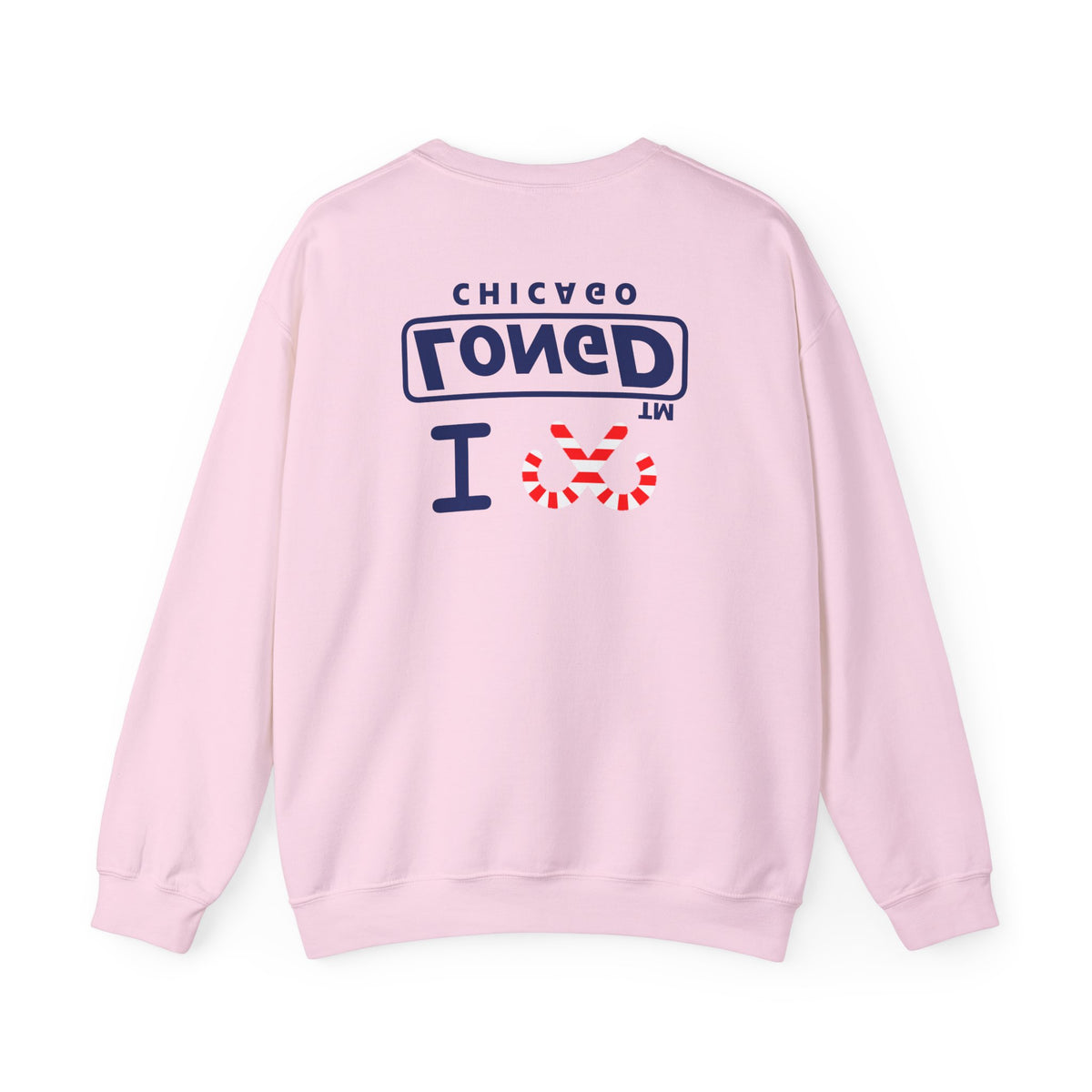 I candy cane LongD Chicago positive official basic navy front-back logo crewneck sweatshirt