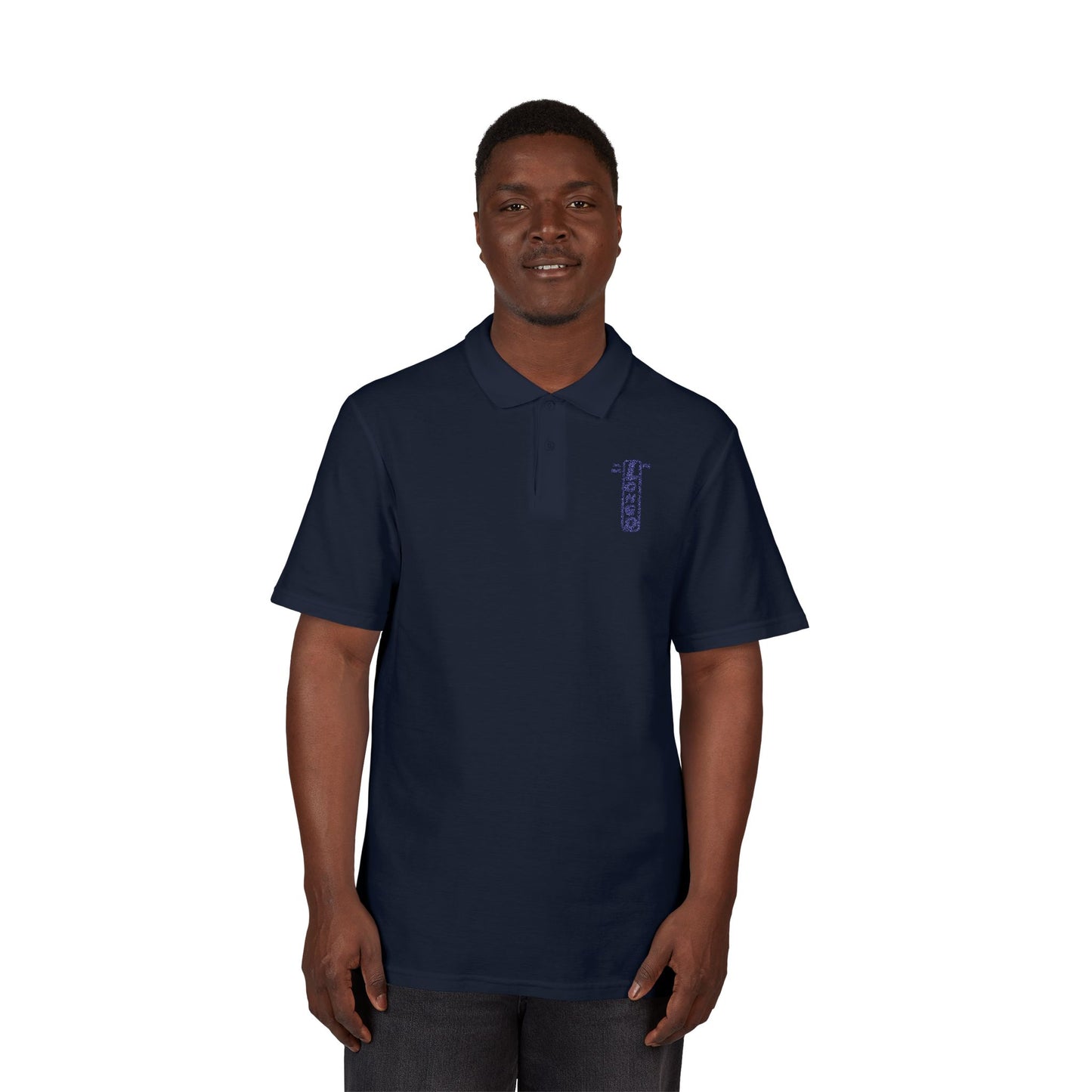 Embroidered LongD basic logo upright polo shirt
