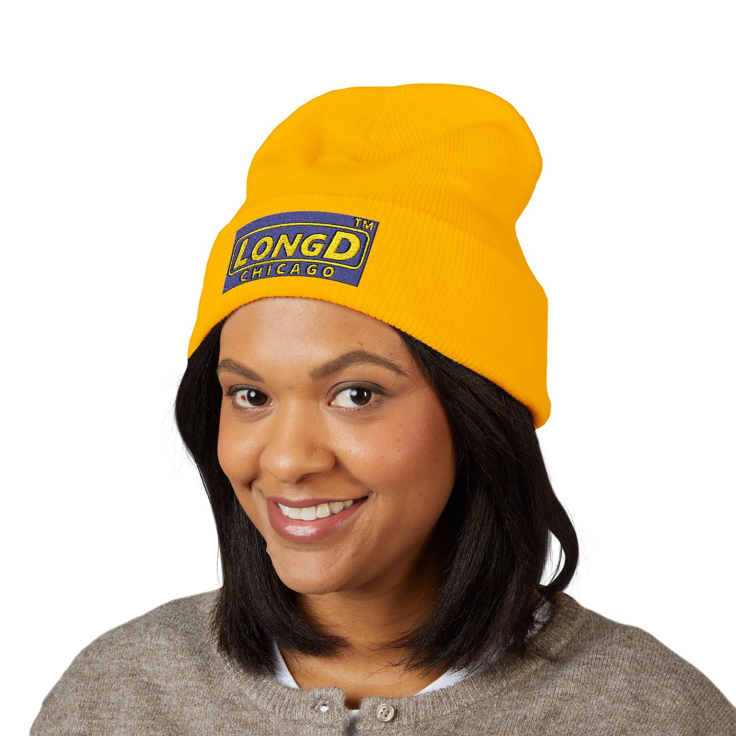 Embroidered Classic Cuffed Beanie Reverse Chicago Logo