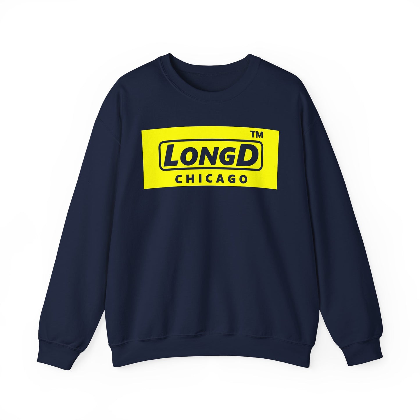 LongD negative reverse Chicago logo crewneck sweatshirt