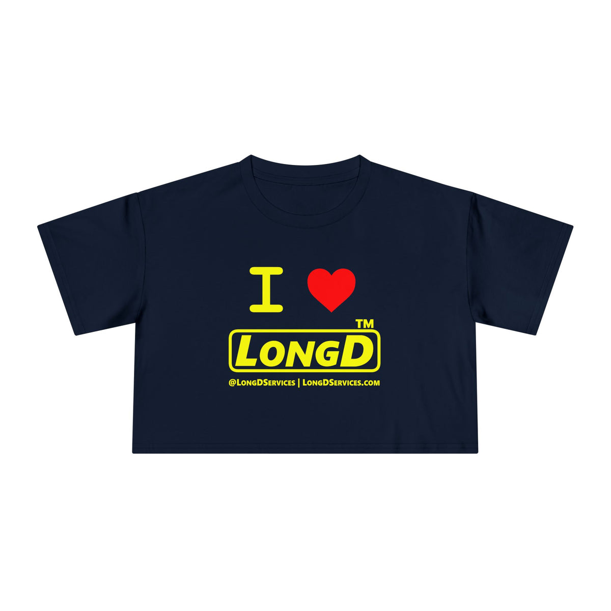 I Luv LongD Tag-domain positive alternate basic logo crop tee