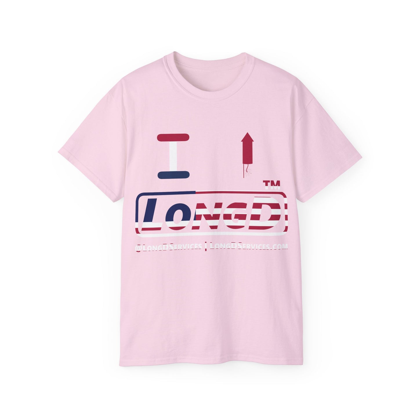 I firecracker LongD positive flag tag-domain logo cotton tee