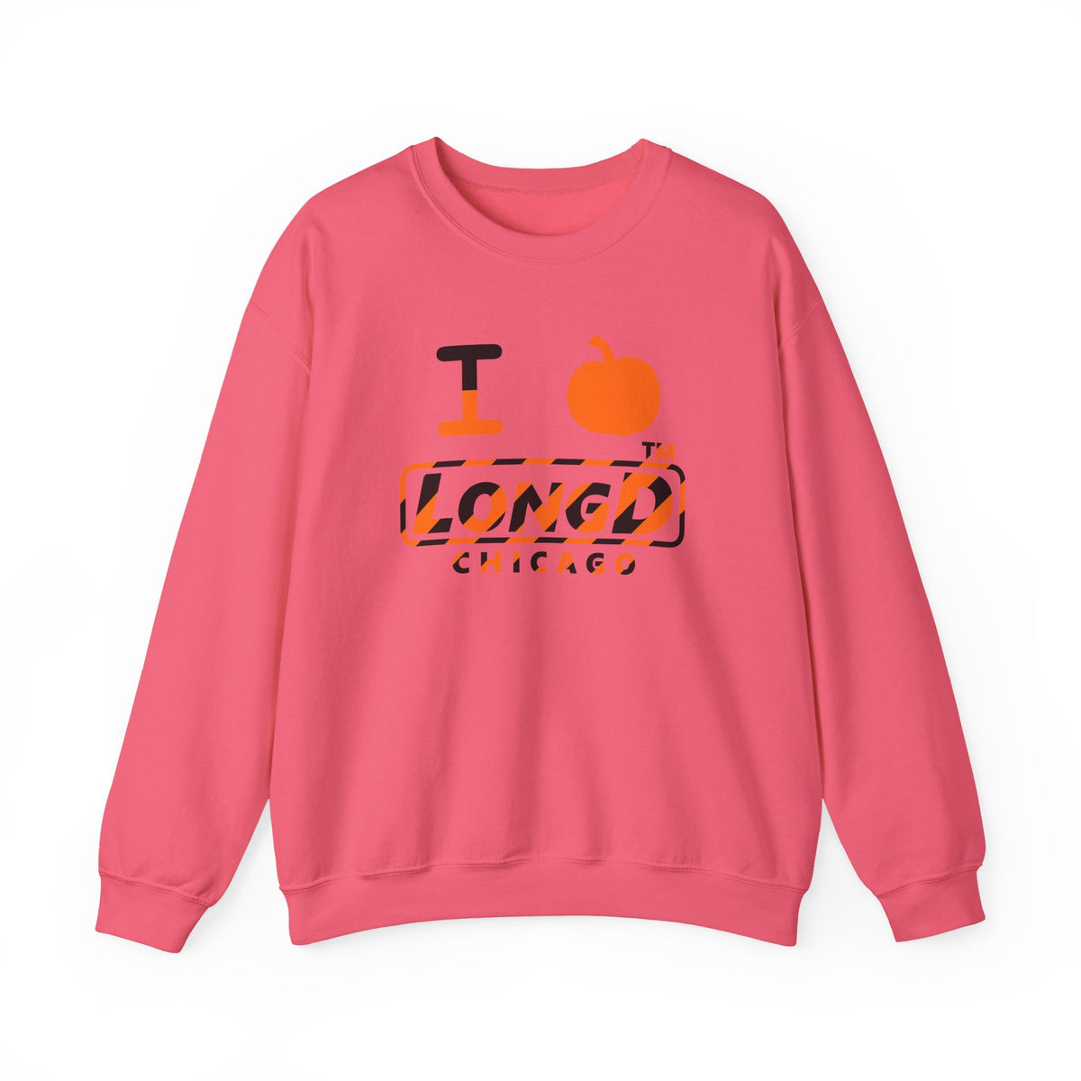 I pumpkin LongD Chicago positive 12-striped logo crewneck sweatshirt