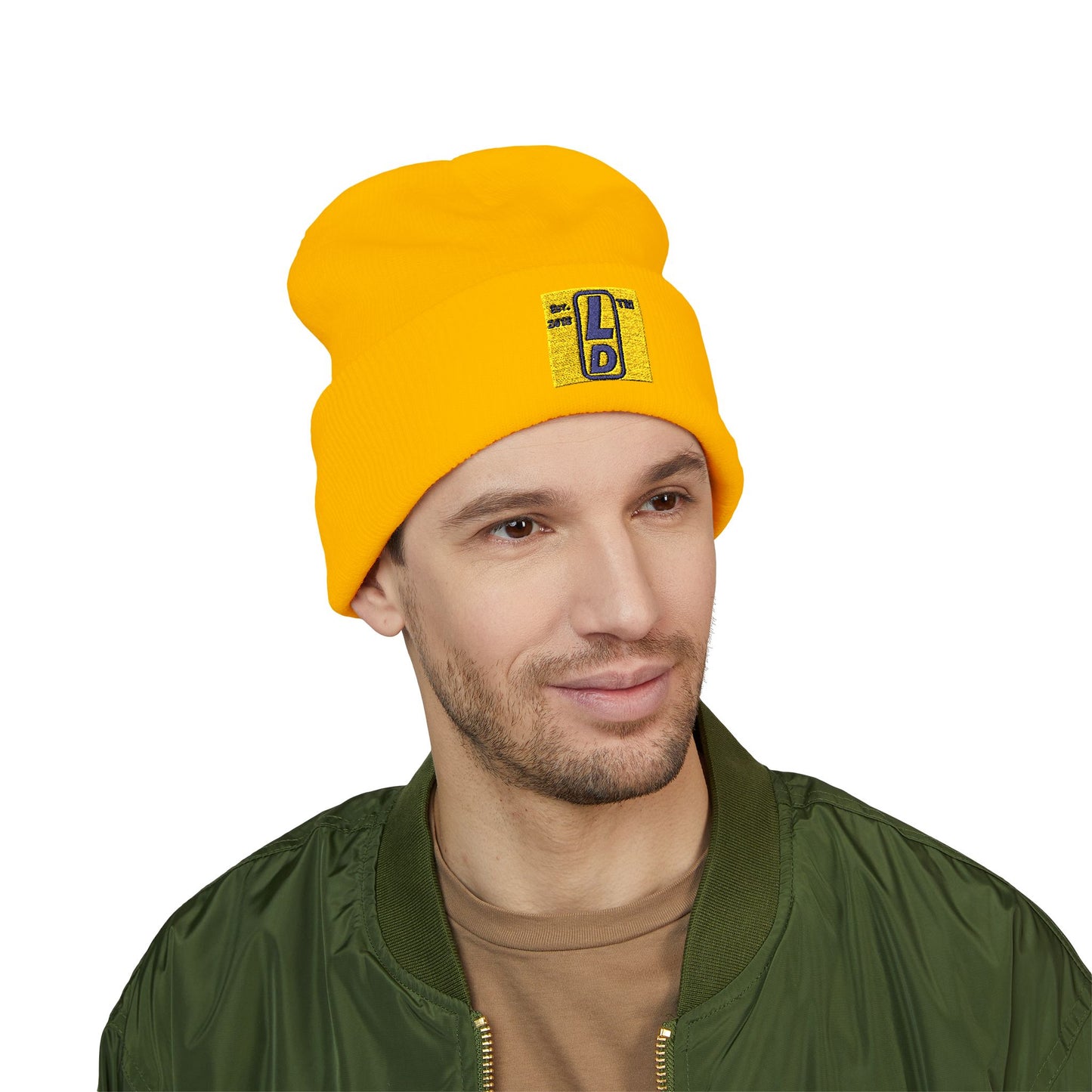 Embroidered Classic Cuffed Beanie official logo upright initials