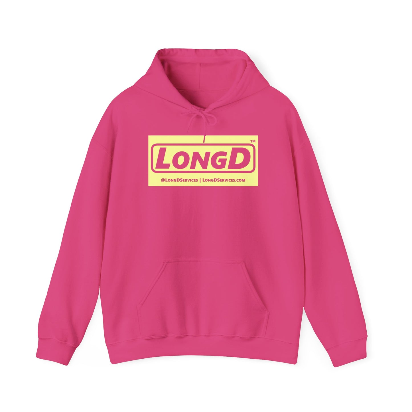 LongD® Logo Hoodie pastel negative yellow text